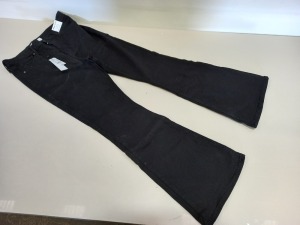 9 X BRAND NEW TOPSHOP BLACK JAMIE FLAIRED JEANS UK SIZE 16 RRP £40.00 (TOTAL RRP £3360.00)