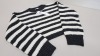 15 X BRAND NEW TOPSHOP STRIPED KNITTED JUMPER SIZE LARGE RRP £32.00 (TOTAL RRP £480.00)