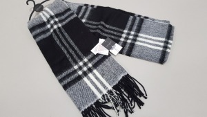 30 X BRAND NEW TOPSHOP GREY AND BLACK CHEQUERED SCARFS RRP £18.00 (TOTAL RRP £540.000