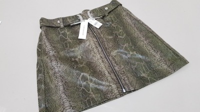 16 X BRAND NEW TOPSHOP SNAKE SKIN STYLED SKIRTS UK SIZE 14 RRP £35.00 (TOTAL RRP £560.00)