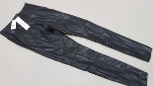 15 X BRAND NEW TOPSHOP BLACK LEATHER STYLED PANTS UK SIZE 4 RRP £36.00 (TOTAL RRP £540.00)