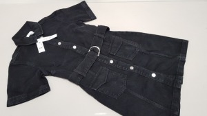 11 X BRAND NEW TOPSHOP BLACK DENIM DRESS UK SIZE 8 RRP £42.00 (TOTAL RRP £462.00)