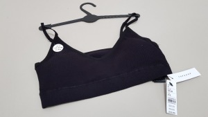 25 X BRAND NEW TOPSHOP BLACK BRA SIZE SMALL RRP £12.00 (TOTAL RRP £300.00)