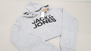 12 X BRAND NEW JACK & JONES GREY HOODIES SIZE DOUBLE XL RRP £25.00 (TOTAL RRP £300.00)