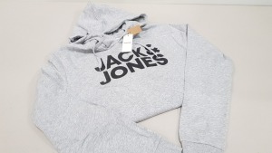 12 X BRAND NEW JACK & JONES GREY HOODIES SIZE DOUBLE XL RRP £25.00 (TOTAL RRP £300.00)