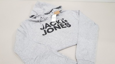 12 X BRAND NEW JACK & JONES GREY HOODIES SIZE DOUBLE XL RRP £25.00 (TOTAL RRP £300.00)