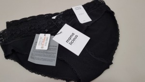 30 X BRAND NEW MAMAILICIOUS BLACK WOMENS PANTIES SIZE S/M