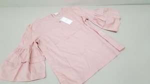 14 X BRAND NEW VILLA PINK RUFFLE TOP SIZE LARGE