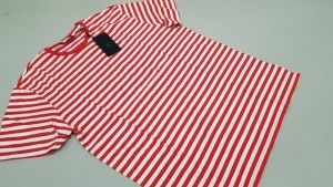 35 X BRAND NEW ONLY & SONS RED STRIPED T SHIRT SIZE EXTRA LARGE RRP £14.00 (TOTAL RRP £490.00)