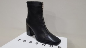 6 X BRAND NEW TOPSHOP HEIDI BLACK SHOES UK SIZE 5 RRP £89.000 (TOTAL RRP £534.00)