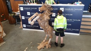 BRAND NEW SOLID TEAK ROOT WOODEN MUSTANG 150 X 50 X 210cm RRP £1495