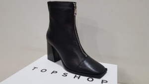 6 X BRAND NEW TOPSHOP HEIDI BLACK SHOES UK SIZES 6 RRP £89.000 (TOTAL RRP £534.00)