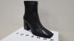 6 X BRAND NEW TOPSHOP HEIDI BLACK SHOES UK SIZE 7 AND 1 RRP £89.000 (TOTAL RRP £534.00)