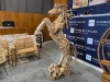 BRAND NEW SOLID TEAK ROOT WOODEN MUSTANG 150 X 50 X 210cm RRP £1495 - 2