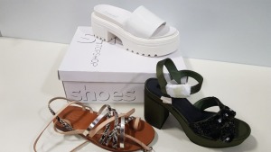 15 X BRAND NEW TOPSHOP SHOES IE LOTUS KHAKI HEELS, WHIPPY WHITE SANDALS AND LACED SANDALS ETC