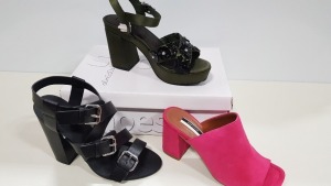 15 X BRAND NEW TOPSHOP SHOES IE LOTUS KHAKI HEALS, RADA BLACK SHOES AND NOVEL FUSSCHEA HEELS ETC