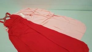 20 PIECE CLOTHING LOT CONTAINING SOKY SOKA RED DRESSES, MILIANO PINK DRESSES AND FLOWER DETAILED CARDIGANS ETC