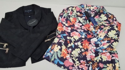 20 X BRAND NEW BLAZERS - 13 X LOLIVE VEXTE FLOWER DETAILED BLAZERS SIZE MEDIUM PLUS 7 X CAP BLAZER IN VARIOUS SIZES