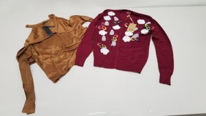 14 PIECE CLOTHING LOT CONTAINING MONTON FLOWER DETAILED TOP, DROLE DE COPINE BLACK CROP TOP AND A CAPSULE RED DRESS ETC