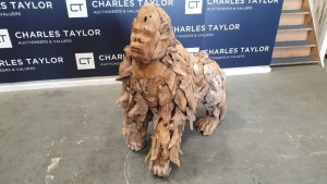 BRAND NEW SOLID TEAK ROOT WOODEN GORILLA 145 X 70 X 120cm RRP £1250