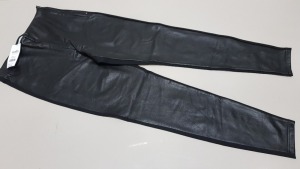 20 X BRAND NEW WALLIS LEATHER STYLED ZIPPED PANTS UK SIZE 12 RRP £30.00 (TOTAL RRP £600.00)