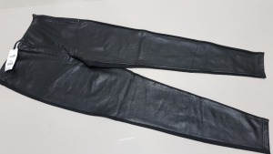 20 X BRAND NEW WALLIS LEATHER STYLED ZIPPED PANTS UK SIZE 16 RRP £30.00 (TOTAL RRP £600.00)