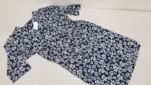 12 X BRAND NEW EVANS NAVY FLOWER DETAILED LONG BUTTONED DRESS SIZE 26/28 RRP £38.00 (TOTAL RRP £456.00)