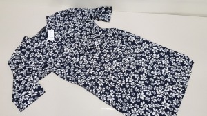 12 X BRAND NEW EVANS NAVY FLOWER DETAILED LONG BUTTONED DRESS SIZE 16 RRP £38.00 (TOTAL RRP £456.00)