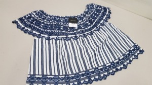 17 X BRAND NEW TOPSHOP NAVY AND WHITE TOPS UK SIZE 16 RRP £29.00 (TOTAL RRP £493.00)