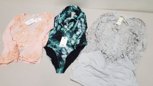 30 X BRAND NEW MAY FLOWER DETAILED CROP TOPS IN VARIOUS COLOURS AND SIZES ETC