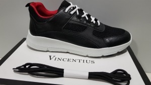 3 X BRAND NEW VINCENTIUS V19S BLACK SNEAKERS UK SIZE 9 RRP £155.00 PP