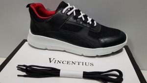 2 X BRAND NEW VINCENTIUS V19S BLACK SNEAKERS UK SIZE 9 RRP £155.00 PP