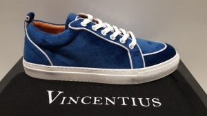 3 X BRAND NEW VINCENTIUS NAVY VELVET SNEAKERS UK SIZE 7 RRP £155.00