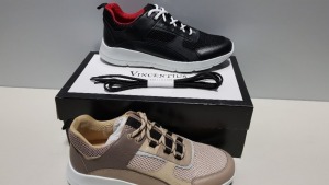 2 X BRAND NEW VINCENTIUS V19S BEIGE AND BLACK SNEAKERS UK SIZE 8 RRP £155.00 PP