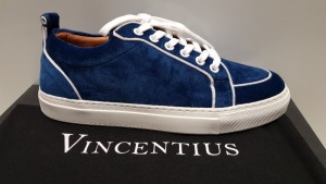 3 X BRAND NEW VINCENTIUS NAVY VELVET SNEAKERS UK SIZE 6 RRP £155.00