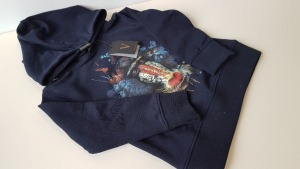13 X BRAND NEW VINCENTIUS MANDRILL BLACK CHILDRENS HOODIES IN ASST SIZES RRP £49 PP TOTAL £637