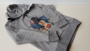 11 X BRAND NEW VINCENTIUS MANDRILL GREY CHILDRENS HOODIES IN ASST SIZES RRP £49 PP TOTAL £539