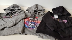 15 X BRAND NEW VINCENTIUS MIXED DESIGN CHILDRENS HOODIES IN ASST SIZES RRP £49 PP TOTAL £735