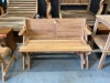 BRAND NEW SOLID TEAK WOODEN PICNIC BENCH 135 X 58 X 86cm RRP £500 - 2