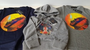 20 X BRAND NEW VINCENTIUS MIXED DESIGN CHILDRENS T-SHIRTS & HOODIES IN ASST SIZES TOTAL RRP £700+