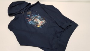 10 X BRAND NEW VINCENTIUS MANDRILL BLACK ADULT HOODIES IN ASST SIZES RRP £70 PP TOTAL £700