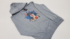 10 X BRAND NEW VINCENTIUS MANDRILL LIGHT GREY ADULT HOODIES IN ASST SIZES RRP £70 PP TOTAL £700