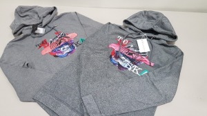 10 X BRAND NEW VINCENTIUS TOSKA LIGHT GREY / METALLIC GREY ADULT HOODIES IN ASST SIZES RRP £70 PP TOTAL £700