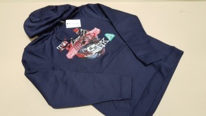 10 X BRAND NEW VINCENTIUS TOSKA NAVY BLUE ADULT HOODIES IN ASST SIZES RRP £70 PP TOTAL £700