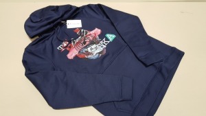 10 X BRAND NEW VINCENTIUS TOSKA NAVY BLUE ADULT HOODIES IN ASST SIZES RRP £70 PP TOTAL £700