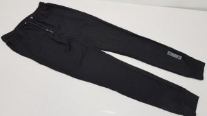 12 X BRAND NEW VINCENTIUS BLACK ADULT JOGGING PANTS IN ASST SIZES - RRP £35 PP TOTAL £420