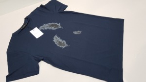 20 X BRAND NEW VINCENTIUS ADULT T-SHIRTS FEATHER BLACK IN VARIOUS SIZES - RRP £49 PP TOTAL £980