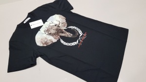 13 X BRAND NEW VINCENTIUS ADULT GRAPHIC T-SHIRTS BLACK IN VARIOUS SIZES - RRP £49 PP TOTAL £637