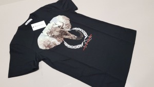 13 X BRAND NEW VINCENTIUS ADULT GRAPHIC T-SHIRTS BLACK IN VARIOUS SIZES - RRP £49 PP TOTAL £637