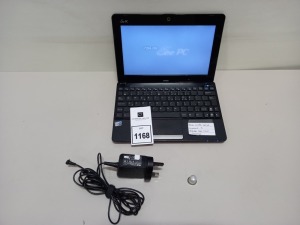 ASUS 1011PX LAPTOP WITH 250GB HARD DRIVE, CHARGER AND WINDOWS 7